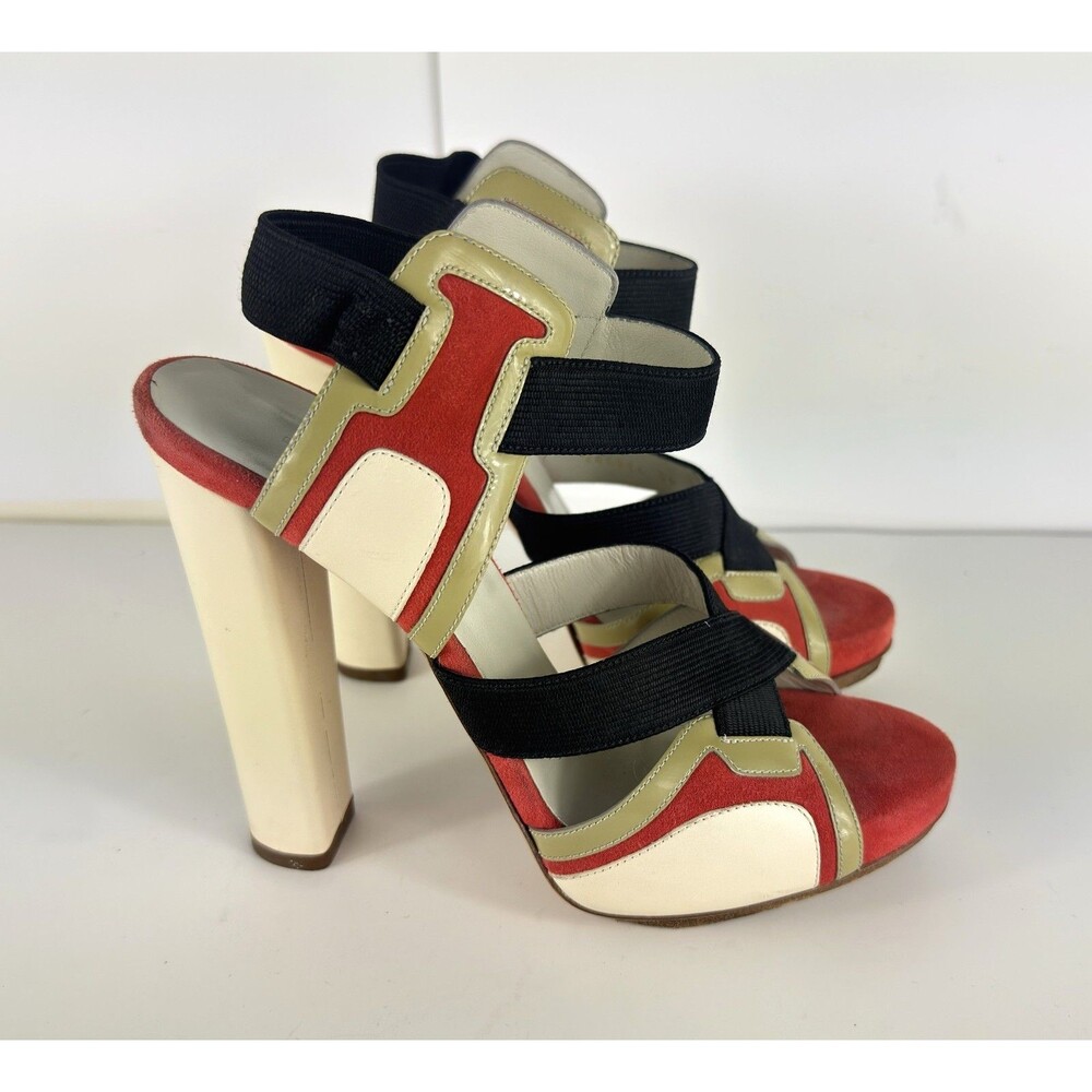 Authentic Balenciaga Leather Lego Colorblock Gladiator Women Sandals EU 36 US 6 - Picture 6 of 9